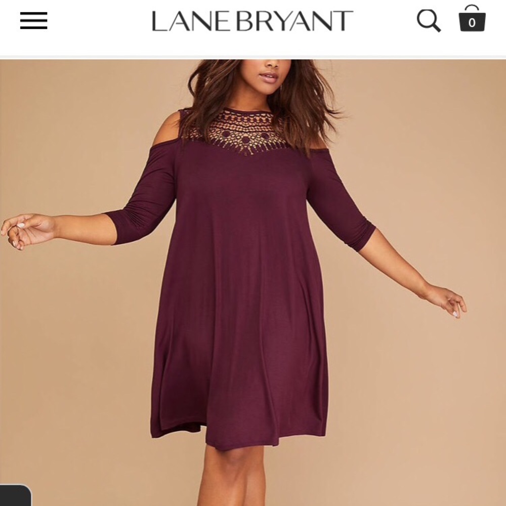 Crochet Yoke Cold Shoulder Swing Dress